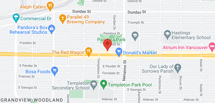map of 307 2265 E HASTINGS STREET
